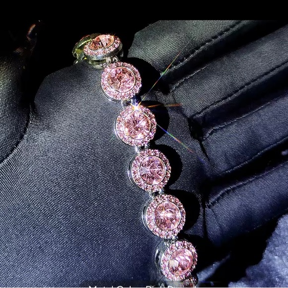 Jewelry - Sterling Silver Pink Cubic Zirconia Bracelet
